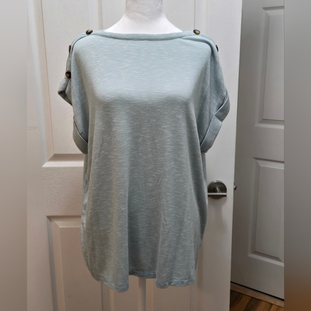 Kayleigh Mercy knit top, XL, Misty blue